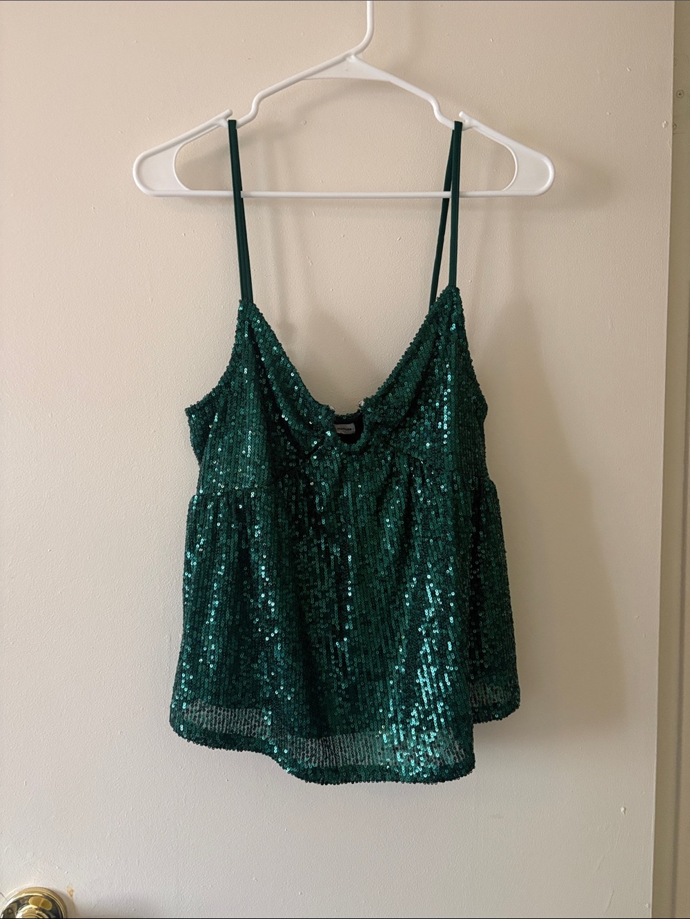 Love On A Hanger Emerald Green Sequin Tank Top